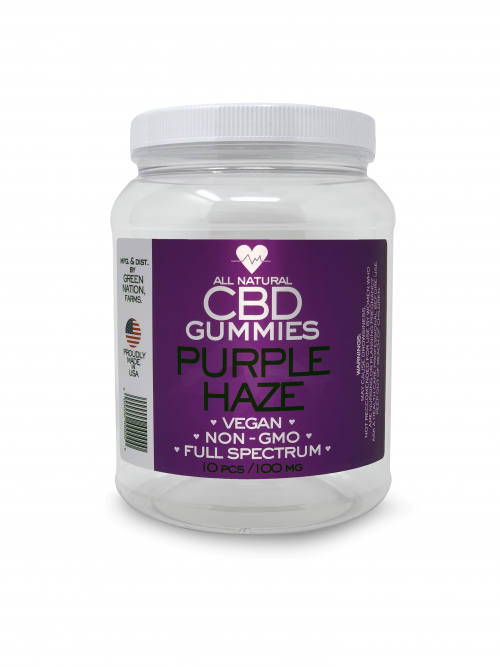 CBD gummies with purple label